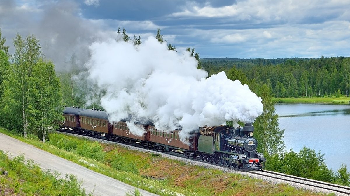 Nostalgie Dampflokomotive Dampfzug Finnland Russland Sankt Petersburg