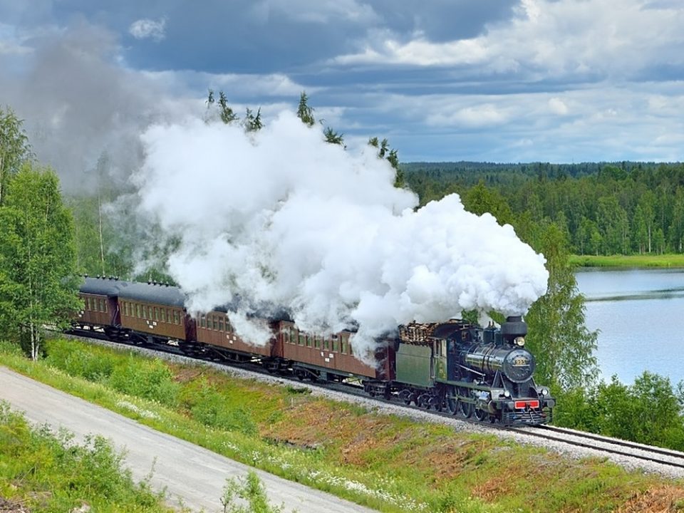 Nostalgie Dampflokomotive Dampfzug Finnland Russland Sankt Petersburg