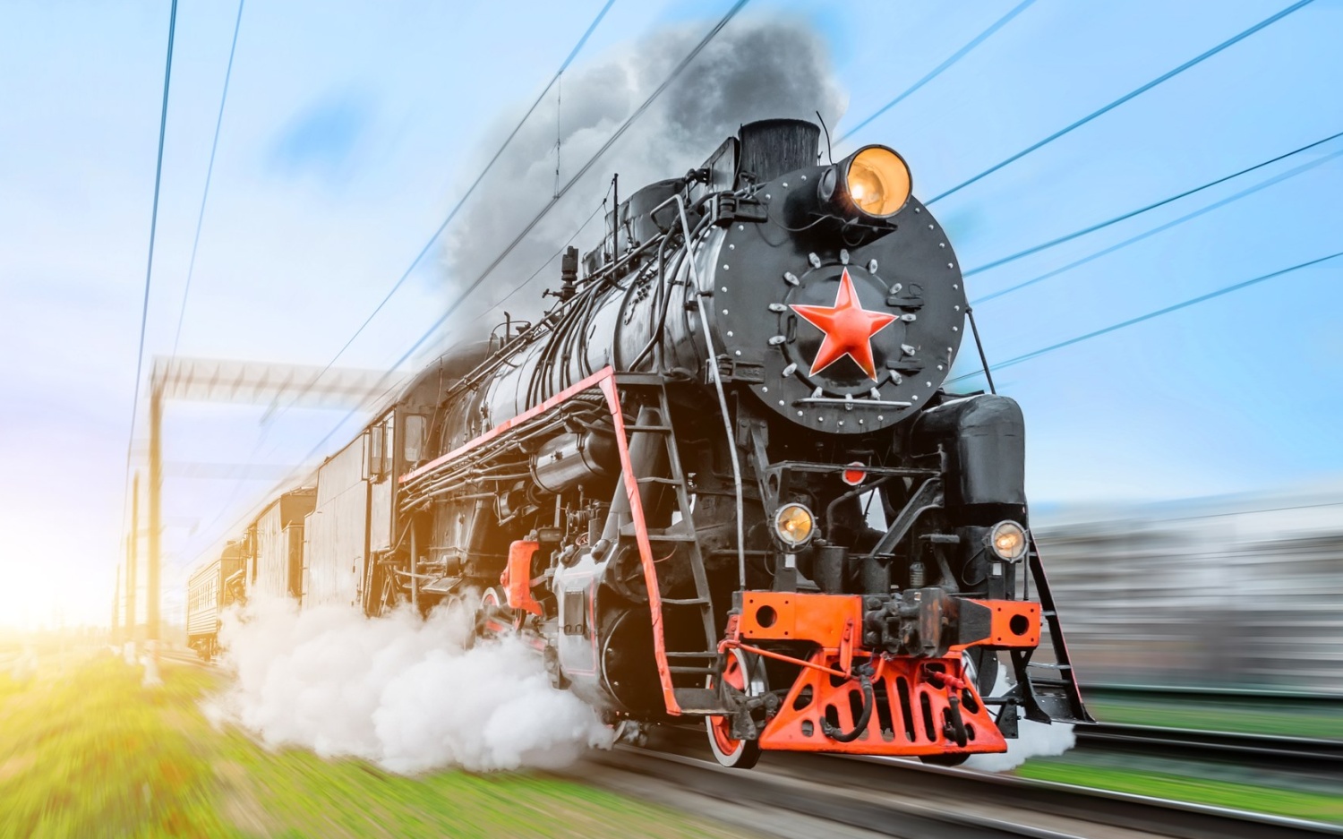 Nostalgie Dampfzugfahrt Dampflokomotive historischer Zug Russland Eisenbahnmuseum