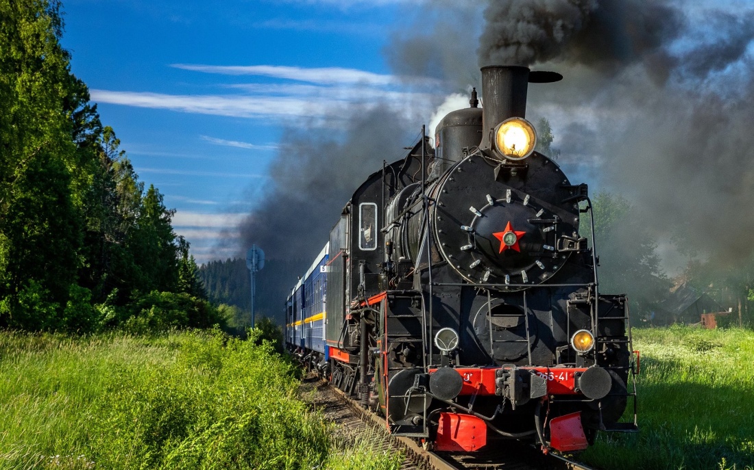 Nostalgie Dampflokomotive Dampfzug Finnland Russland Sankt Petersburg