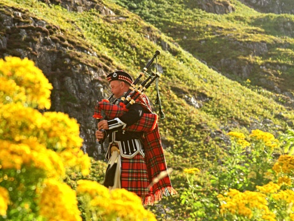 Schottland Dudelsack Musikant