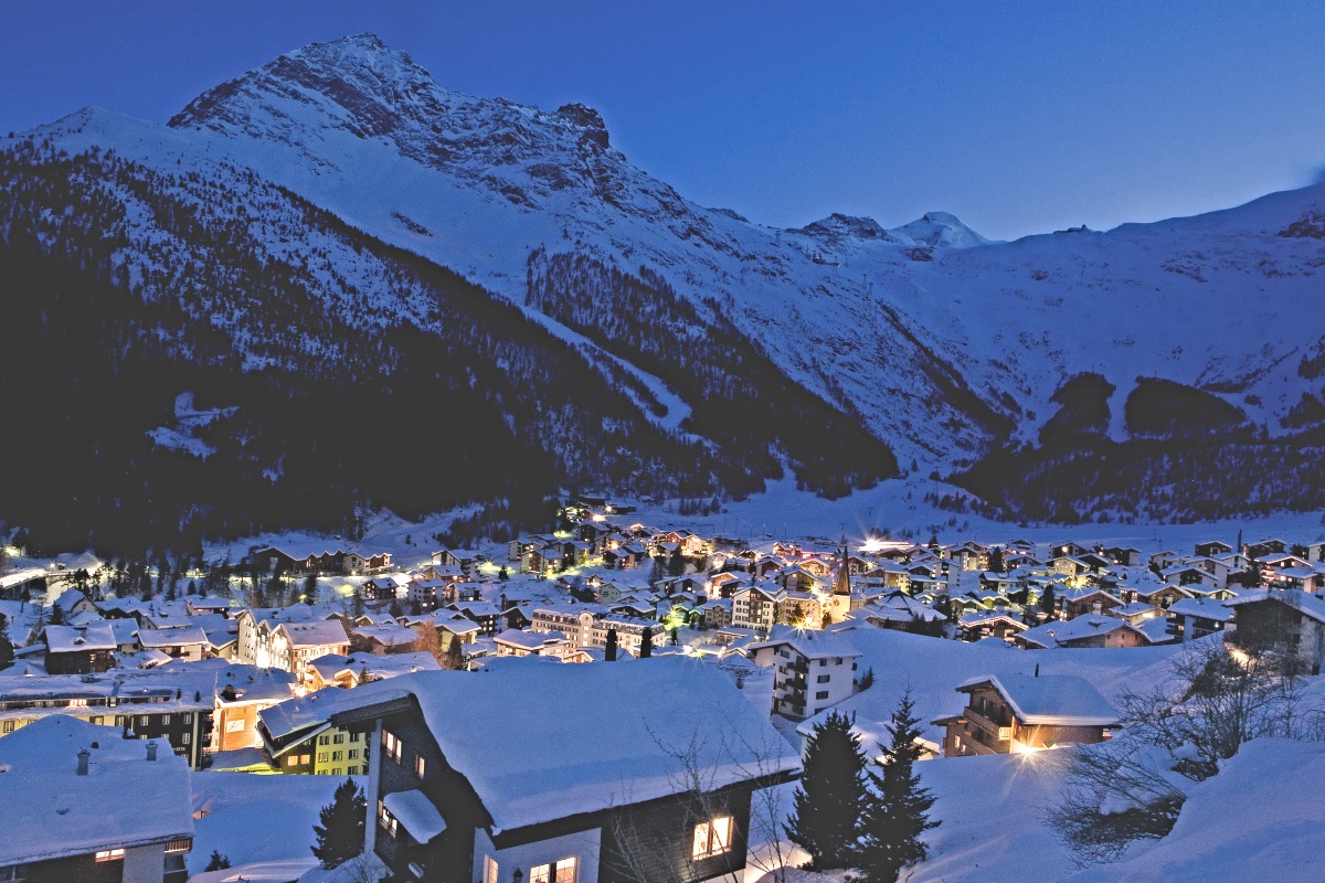 Schweiz Saas-Fee Wallis Winter