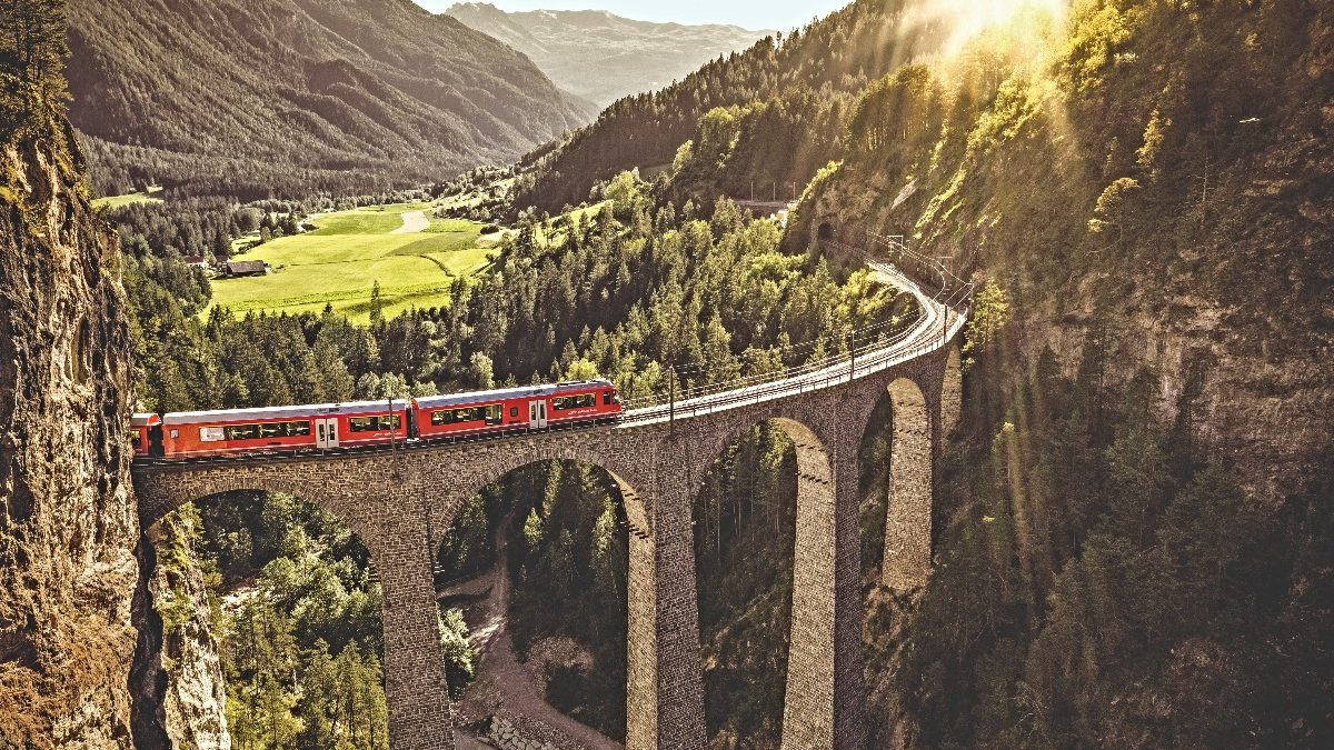 Landwasser Viadukt, Rhätische Bahn, Bernina Express, Glacier Express, Albula Schweiz Graubünden