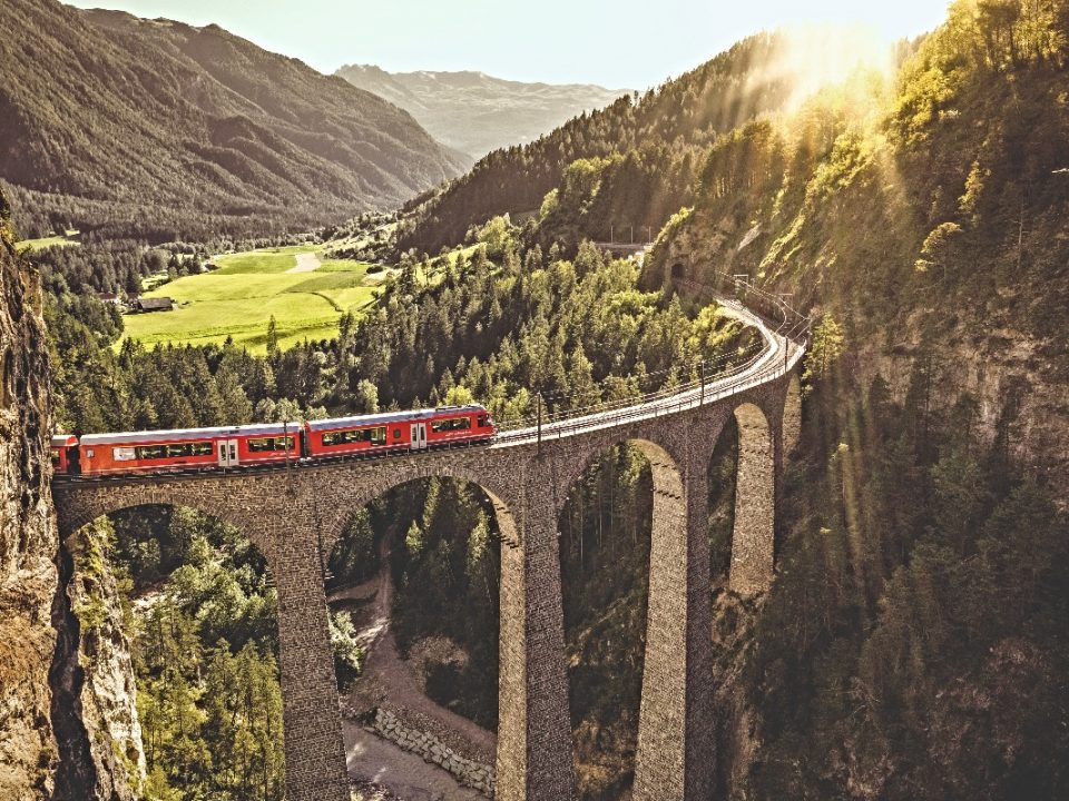 Landwasser Viadukt, Rhätische Bahn, Bernina Express, Glacier Express, Albula Schweiz Graubünden